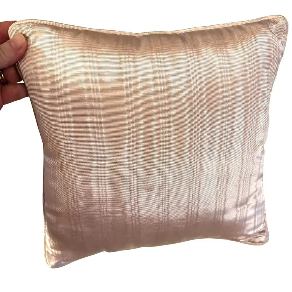 Vintage Tapestry toss pillow raw silk satin textured backing romantic cottage